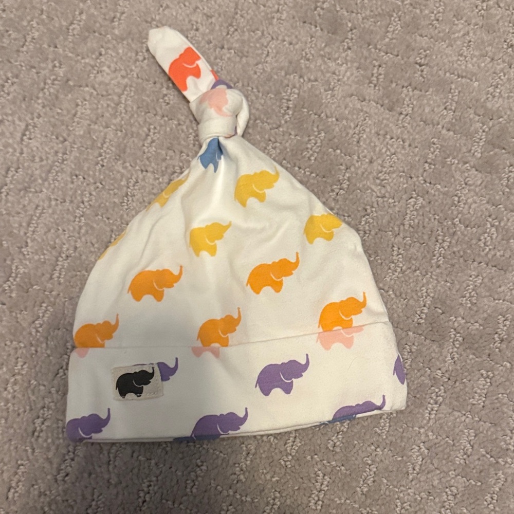 Colorful Elephant Patterned Baby Hat